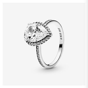 Pandora Sparkling Teardrop Halo Ring